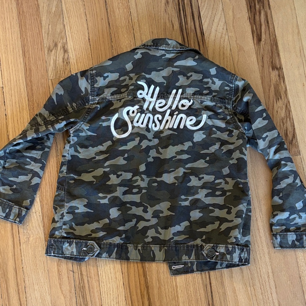 Gymboree Camouflage Jean Jacket with 'Hello Sunshine'